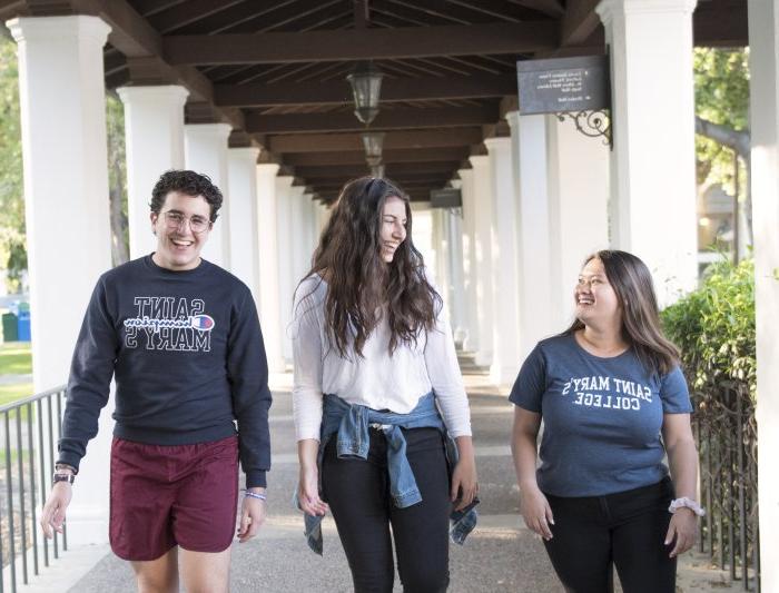 Saint Mary's SEBA Students walking around on campus